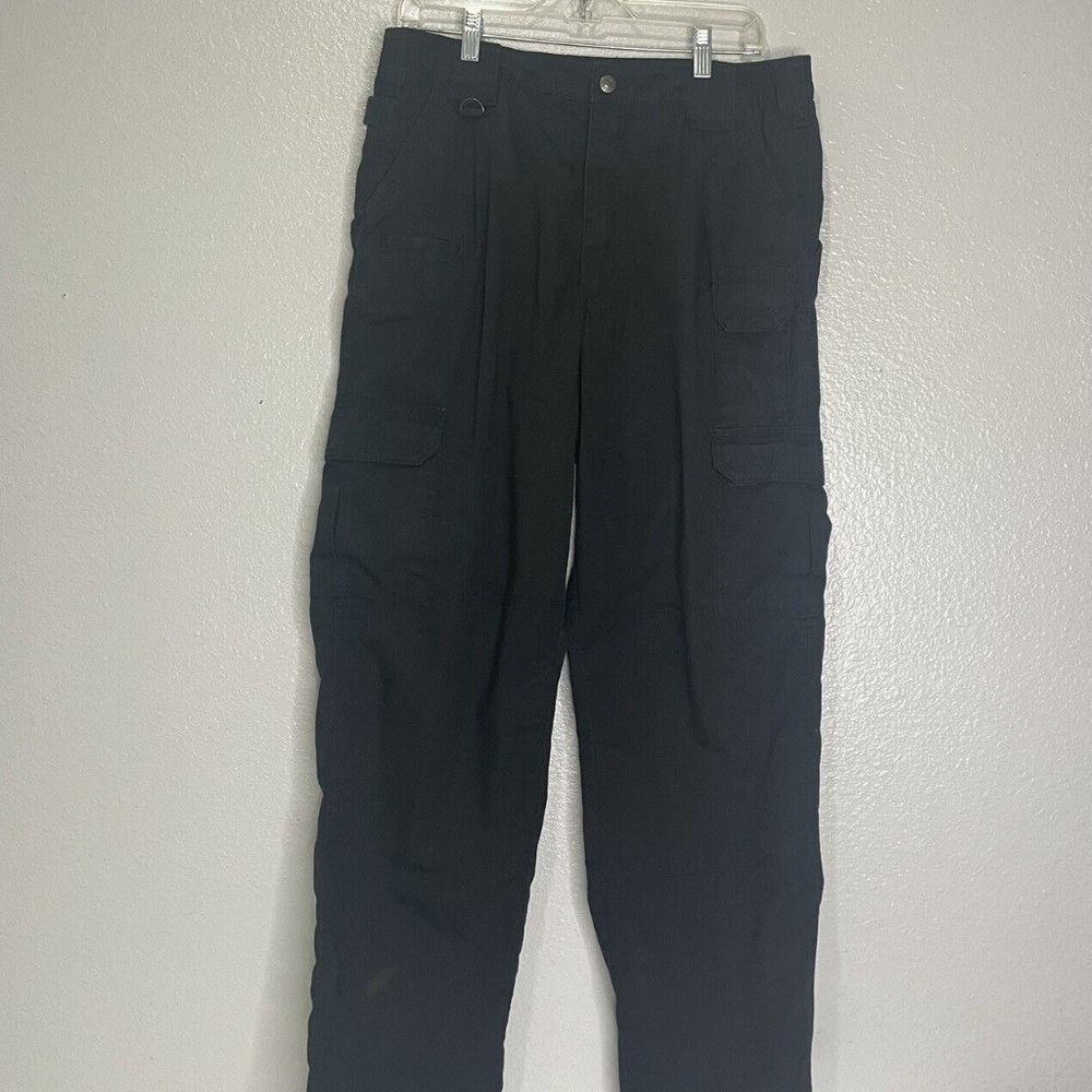 5.11 Tactical Mens Pants 34x32 Black Cargo Flat Front Outdoor Workwear Bottoms